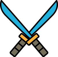 The image is of two swords crossed over each other vector