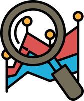 black and white image of a magnifying glass with a handle vector