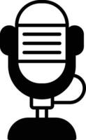 A microphone with a microphone cord vector