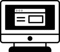 A computer monitor with a black and white screen vector