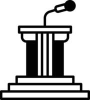 A microphone is on top of a podium vector