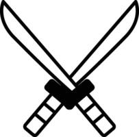The image is of two swords crossed over each other vector