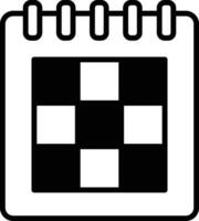 A calendar with a black and white design and a cross in the center vector