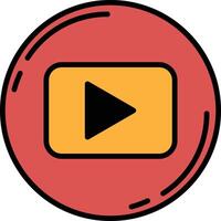 A black and white play button with a white arrow vector