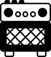 A black and white image of a speaker with a black background vector