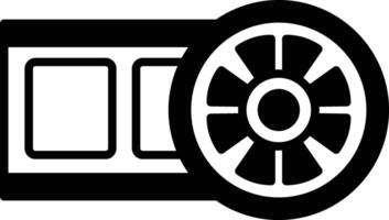 A black and white image of a fan with a black and white background vector