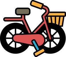 A bicycle with a basket on the front vector