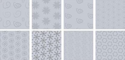 Set of hand drawn ink and Scandinavian style seamless pattern vector