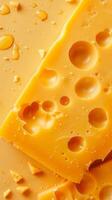 Yellow cheese fresh slice dairy product pattern story background wallpaper photo