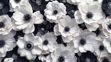 Anemon flower pattern seamless wallpaper background photo