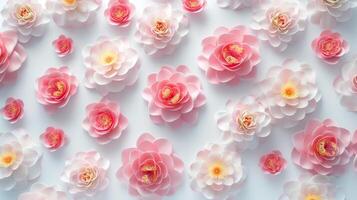 Seamless beauty camellia flower pattern spring wallpaper fabric print background photo