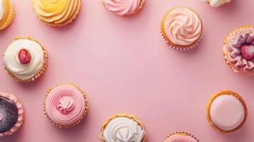 Party pie cupcake dessert for special moment copy space background photo
