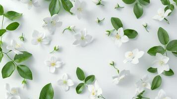 Jasmine flower pattern white color nature seamless for wallpaper print background photo