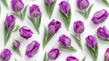 Tulip flower pattern seamless romantic wallpaper background photo