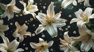 Lilium flower pattern seamless romantic wallpaper background photo