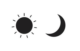 Sun and moon icon isolated on white background. Day and night. illustration. vector