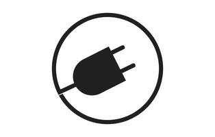 Socket plug in a circle, black on a white background, sign for design, illustration vector