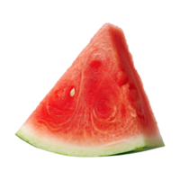 Nahansicht von dreieckig Wassermelone Scheibe auf transparent Hintergrund png