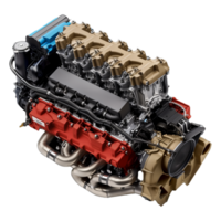 High-Performance Car Engine Display in Studio Setting png