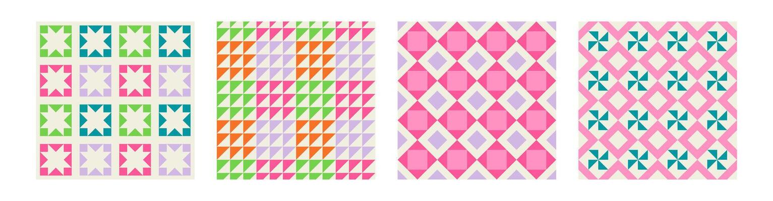 Set of Essential geometric printable seamless pattern with abstract Minimal elegant line form stroke shapes in vibrant colors. Modern simple background in minimalist mid century style wall art