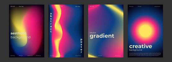 Y2k Trendy Aesthetic abstract gradient pink violet poster with translucent blurred pattern. Modern gentle social media poster, stories highlight templates for digital marketing for stories vector