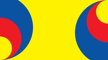 Primary colors background, blue, red, and yellow with round shape. illustration. vector