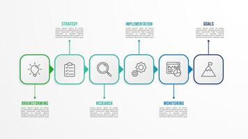 Infographic Illustration design template with icons and 6 options or steps. Can be used for process, presentations, layout, banner,info graph. element timeline six step option point infographics vector