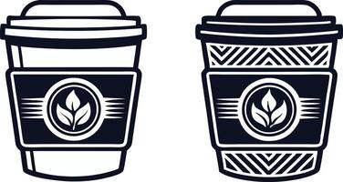 Coffee cup outline and silhouette icon vector