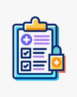 a clipboard with a padlock and a check mark vector