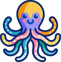 an octopus with a colorful face and a smile vector