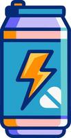 a can of energy drink with lightning bolt on it vector