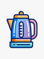 a colorful kettle icon on a white background vector