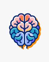 a colorful brain icon on a white background vector