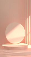 Podium stage soft peach minimalism display stand studio light stand photo