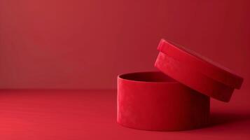 Gift box with red color for celebration special moment isolated background photo