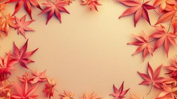 Momiji leaves copy space decoration isolated background photo
