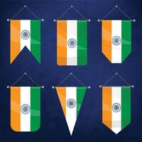 Indian flag design with six different shapes vector