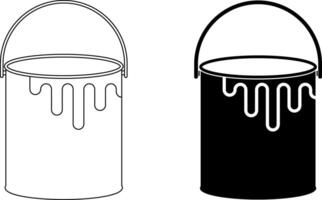 side view paint can icon set vector