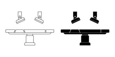 side view surgical table icon set vector