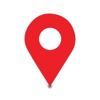 Red marker with a white dot on it, map icon Clip art vector