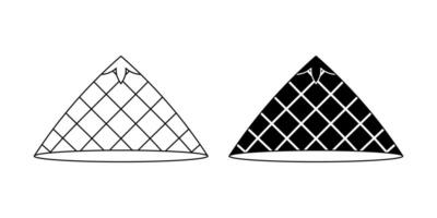 Asian conical hat icon set isolated on white background vector