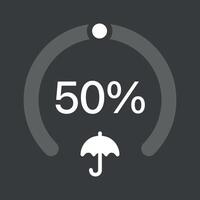 Open Gauge weather track widget for smartphone lockscreen. Notification panel icon template for mobile phone ui. Template for banner, landing page illustration. weather, clouds, precipitation vector