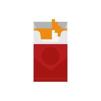 cigarettes pack flat design illustration isolated on white background. Open cigarettes pack box flat. smoke problem concept, narcotic, product, production, tobacco, cigarette symbol. vector