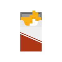 cigarettes pack flat design illustration isolated on white background. Open cigarettes pack box flat. smoke problem concept, narcotic, product, production, tobacco, cigarette symbol. vector