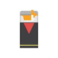 cigarettes pack flat design illustration isolated on white background. Open cigarettes pack box flat. smoke problem concept, narcotic, product, production, tobacco, cigarette symbol. vector