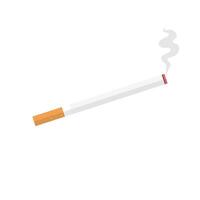burning cigarette icon in flat style. Smoke illustration on white isolated background. Nicotine business concept. smoking icon illustration. vector