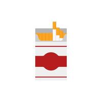 cigarettes pack flat design illustration isolated on white background. Open cigarettes pack box flat. smoke problem concept, narcotic, product, production, tobacco, cigarette symbol. vector