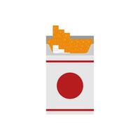 cigarettes pack flat design illustration isolated on white background. Open cigarettes pack box flat. smoke problem concept, narcotic, product, production, tobacco, cigarette symbol. vector