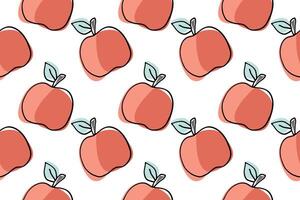 Red apple pattern. Seamless apples fruit pattern. Fashion design cartoon style background for tablecloth print or dishcloth design. vector
