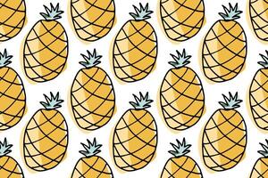 Pineapple cute pattern. Seamless pattern with exotic fruits. pineapple summer seamless pattern vector